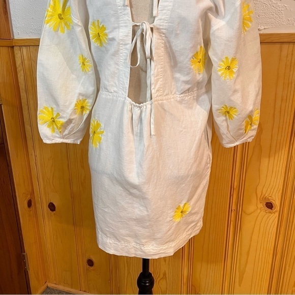 NWT SOMETHING NAVY Revolve Embroidered 3/4 Sleeve Open Back Mini Dress Sz-S - Picture 10 of 10